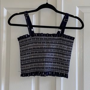 BNWT Stretchy Adjustable Strap Navy Patterned Tank